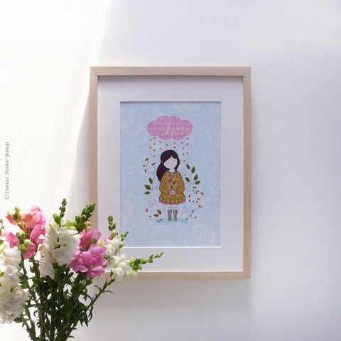 הדפס למסגור - Cloud Raining Hearts