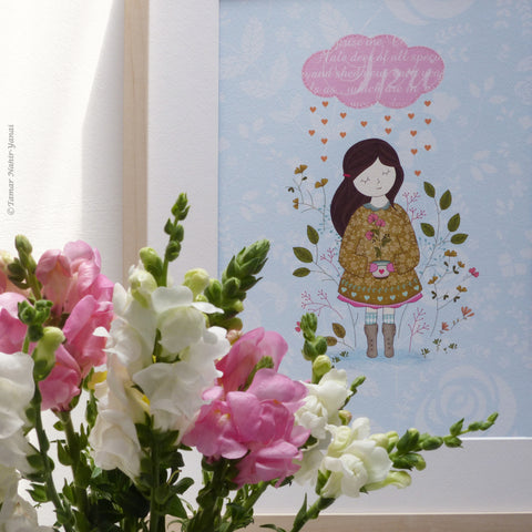 הדפס למסגור - Cloud Raining Hearts