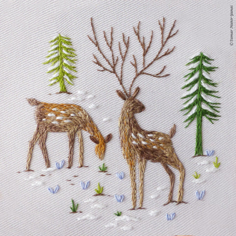 Snowy Deer - ערכת רקמה 16 ס"מ