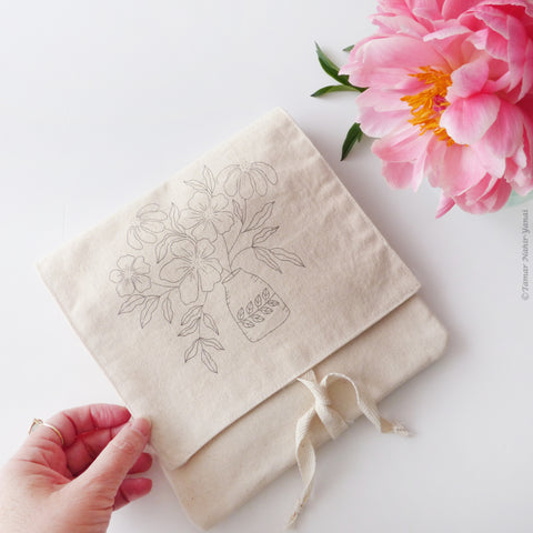 To-go Bag - Pink & Orange Flowers