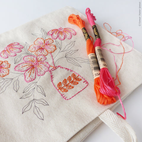 To-go Bag - Pink & Orange Flowers