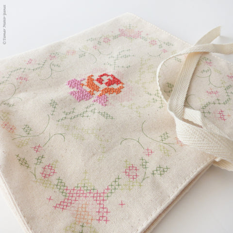 To-go Bag - Colorful Rose Cross Stitch - הזמנה מוקדמת