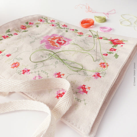 To-go Bag - Colorful Rose Cross Stitch - הזמנה מוקדמת