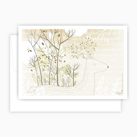 Gold & Gray Deer Card